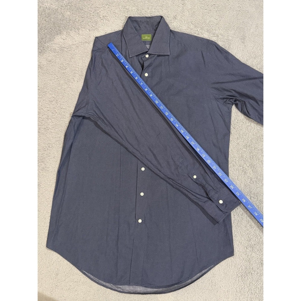 Sid Mashburn Men's Medium Blue Micro Birdseye Spread Collar Button Up Shirt - Picture 4 of 10